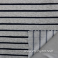 Printed Stretchy Fabric for Shirt or Garment Black White Stripes Pattern Loose Knitted Single Jersey Fabric